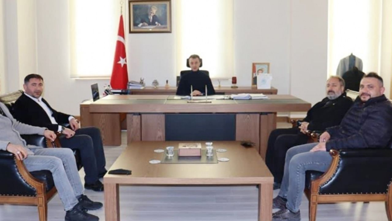 Belediyespor yeni yönetimi Kaymakam Aytemür’ü ziyaret etti