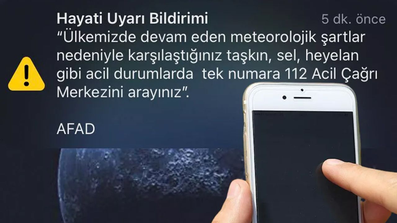 AFAD telefonlara "hayati uyarı kodu" gönderdi
