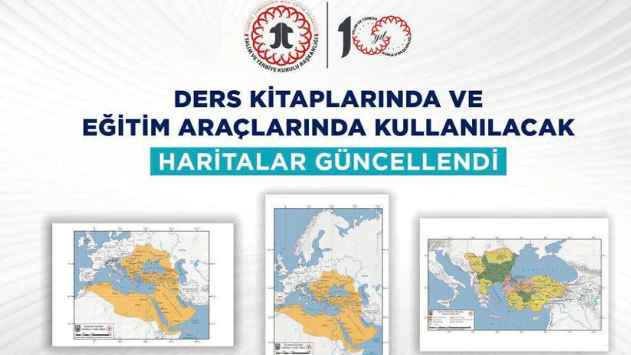 Ders kitaplarında kullanılacak yeni haritalar yayımlandı
