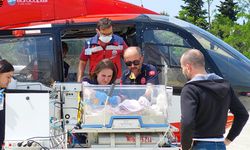 'Parmak bebek' ambulans helikopterle hastaneye sevk edildi