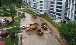 Çorum'da aşırı yağış nedeniyle dere taştı