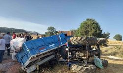 Traktör şarampole devrildi: 5 yaralı