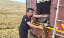 Sungurlu Belediyesi İtfaiye Ekibi, Anız Yangınında Bir Kaplumbağayı Kurtardı