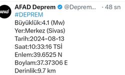 Sivas’ta Deprem! 4.1 Şiddetindeki Sarsıntı Korku Yarattı!