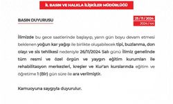 Niğde’de eğitime 1 gün ara verildi