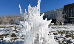 Yozgat’ta soğuk hava buz sarkıklarıyla görsel şölene dönüştü