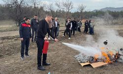 Osmancık'ta Afet Farkındalık Eğitimi ve Yangın Tatbikatı gerçeğini aratmadı