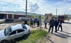 Sungurlu'da Araç Menfeze Uçtu, 1 Yaralı
