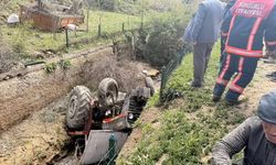 Traktör devrildi: İki kişi yaralı...