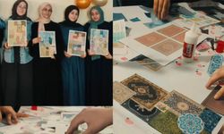 Hafız öğrencilerden sanatla buluşma: Etnik desen çalışması yapıldı