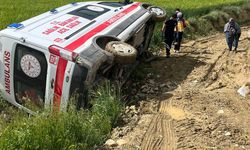 Osmancık’ta hasta almaya giden ambulans kaza yaptı