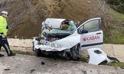Tırla çarpışan hafif ticari araçtaki 2 kişi yaralandı