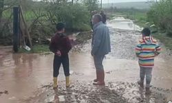 Büyükdona Köyü'nü sel bastı
