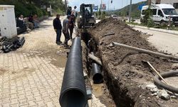 TOKİ bağlantı yolunda yağmur suyu hattı çalışması başladı