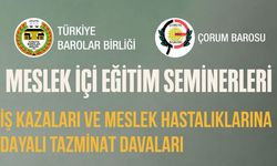 Çorum Barosu'ndan avukatlara meslek içi eğitim semineri