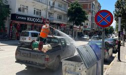 Osmancık'ta çöp konteynerleri dezenfekte ediliyor