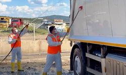 Bayram sonrası çöp araçları dezenfekte edildi