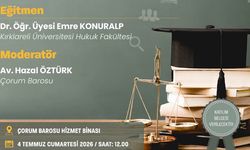 Çorum Barosu’ndan avukatlara meslek içi eğitim semineri