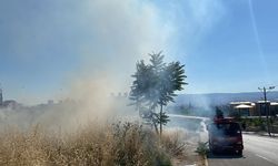 Çorum'da otluk alanda çıkan yangın büyümeden söndürüldü