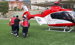 Çorum’da parmağı kopan çocuk için helikopter ambulans havalandı