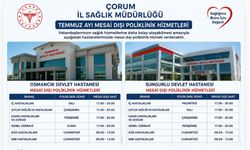 Osmancık ve Sungurlu Devlet Hastanelerinde Mesai Dışı Poliklinik Hizmeti