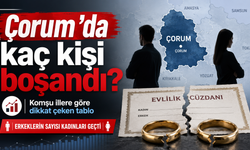 Çorum’da kaç kişi boşandı? Komşu illere göre dikkat çeken tablo