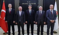 Çorum protokolünden Amasya Valisi Önder Bakan’a ziyaret