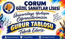 Çorum Güzel Sanatlar Lisesi’nden üniversite yerleştirmelerinde başarı