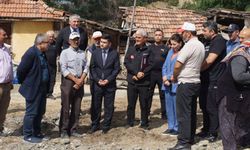 Çorum’da yangının ardından hasar gören hanelerde inceleme