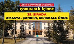 Çorum valilik memnuniyetinde 29. oldu, 7 komşusundan 4'ünü geride bıraktı