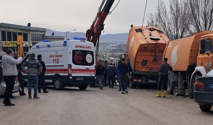 Küçük Sanayi Sitesi’nde damper kazası: İşçi ağır yaralandı