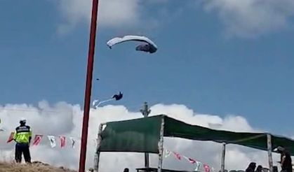Paraşütçünün ölümüne neden olan düşüş kamerada