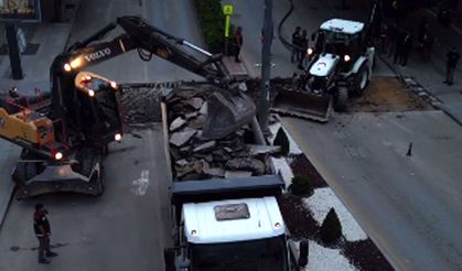 Gazi Caddesi’nde altyapı sabahın ilk saatleriyle başlayarak tamamlandı