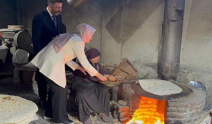Milletvekili Sungurlu'da kadınlarla ekmek yaptı