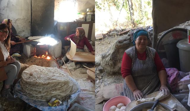 Çorum'un bu ilçesinde kadınlar yufka ekmek mesaisinde…