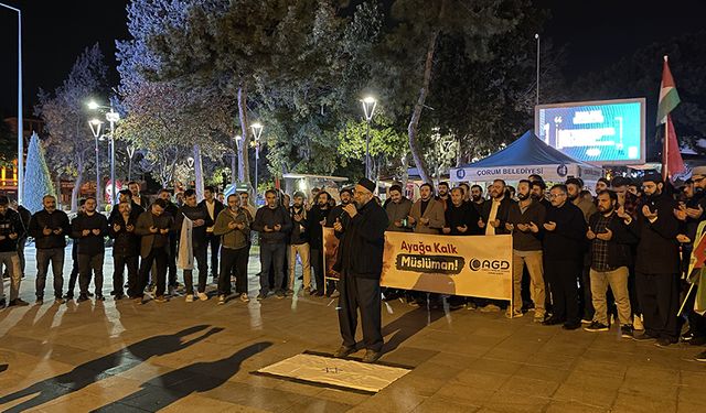 Çorum'un kalbi Gazze için attı! Çorum'da Filistin için meydanlar doldu, İsrail'e tepki yağdı