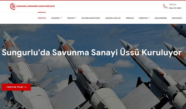 Savunma sanayi üssü Sungurlu OSB, web sitesini yeniledi