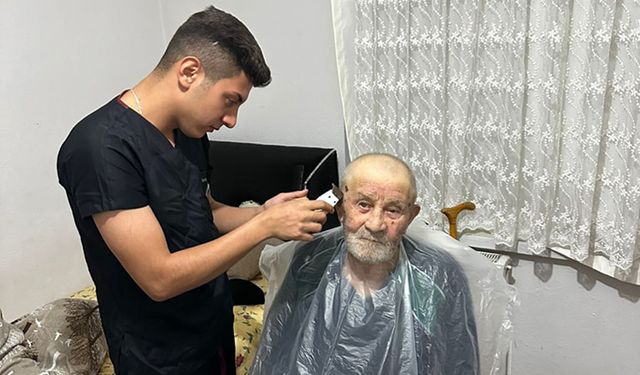 Osmancık'ta yaşlı ve engellilere evde ücretsiz kuaför hizmeti