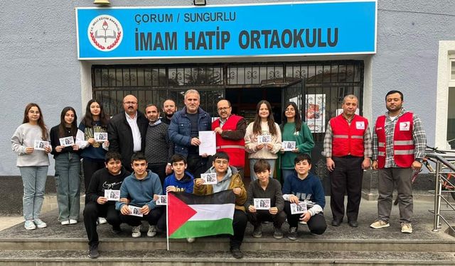 Sungurlu İmam Hatip orta okulundan Filistin’e destek