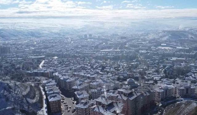 Beyaz örtü ile kaplanan Çankırı havadan görüntülendi