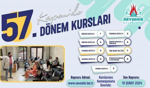 Kapem’de 57. dönem kursları için kayıtlar başladı
