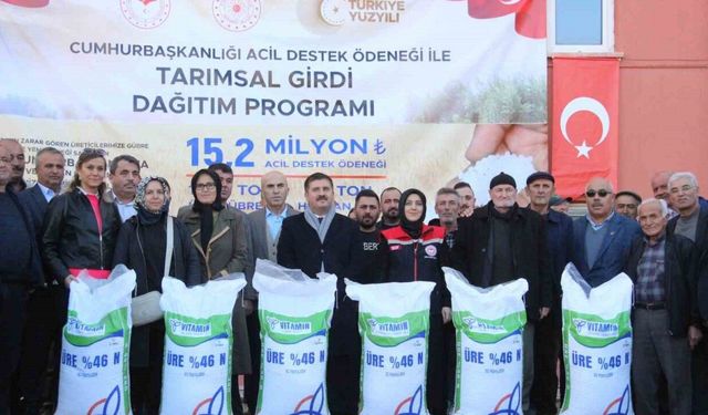 Karaman’da afetten zarar gören 557 üreticiye gübre ve yem desteği