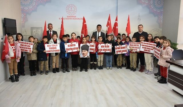 Karaman’da minik öğrencilerden duygulandıran etkinlik
