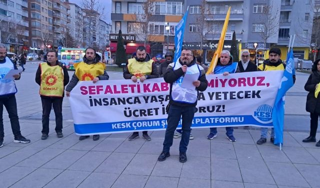 Çorum'da KESK'ten TÜİK'e Tepki: Enflasyon Rakamları Protesto Edildi