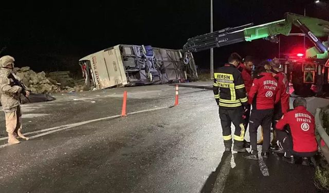 Mersin'de yolcu otobüsü kaza yaptı: Çok sayıda ölü ve yaralı var