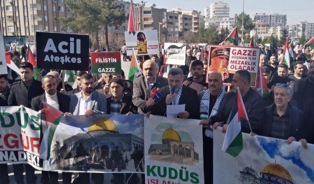 Mardin'de İsrail'in Gazze'ye saldırıları protesto edildi