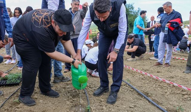 Bilecik Bozüyük'te fideler ilk can suyu Vali Aygöl'den