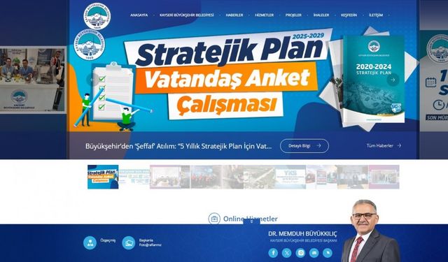 Kayseri Büyükşehir web sitesi, öne çıkan 9 büyükşehir sitesinden birisi oldu