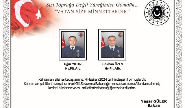 Kayseri’de şehit olan pilotların kimliği belli oldu