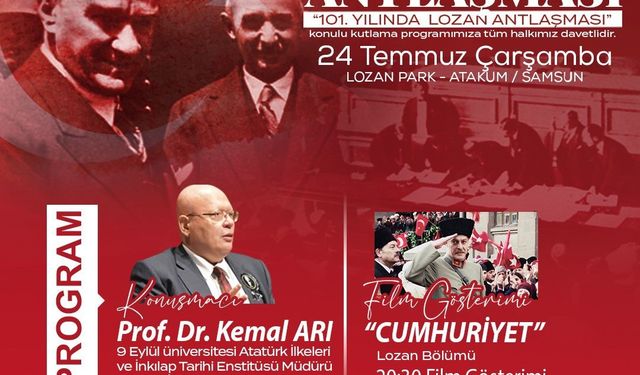 Atakum Belediyesi’nden Lozan’ın 101. yıl dönümüne özel program